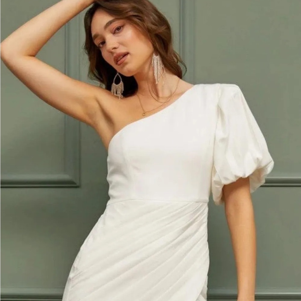 White graduation dress.